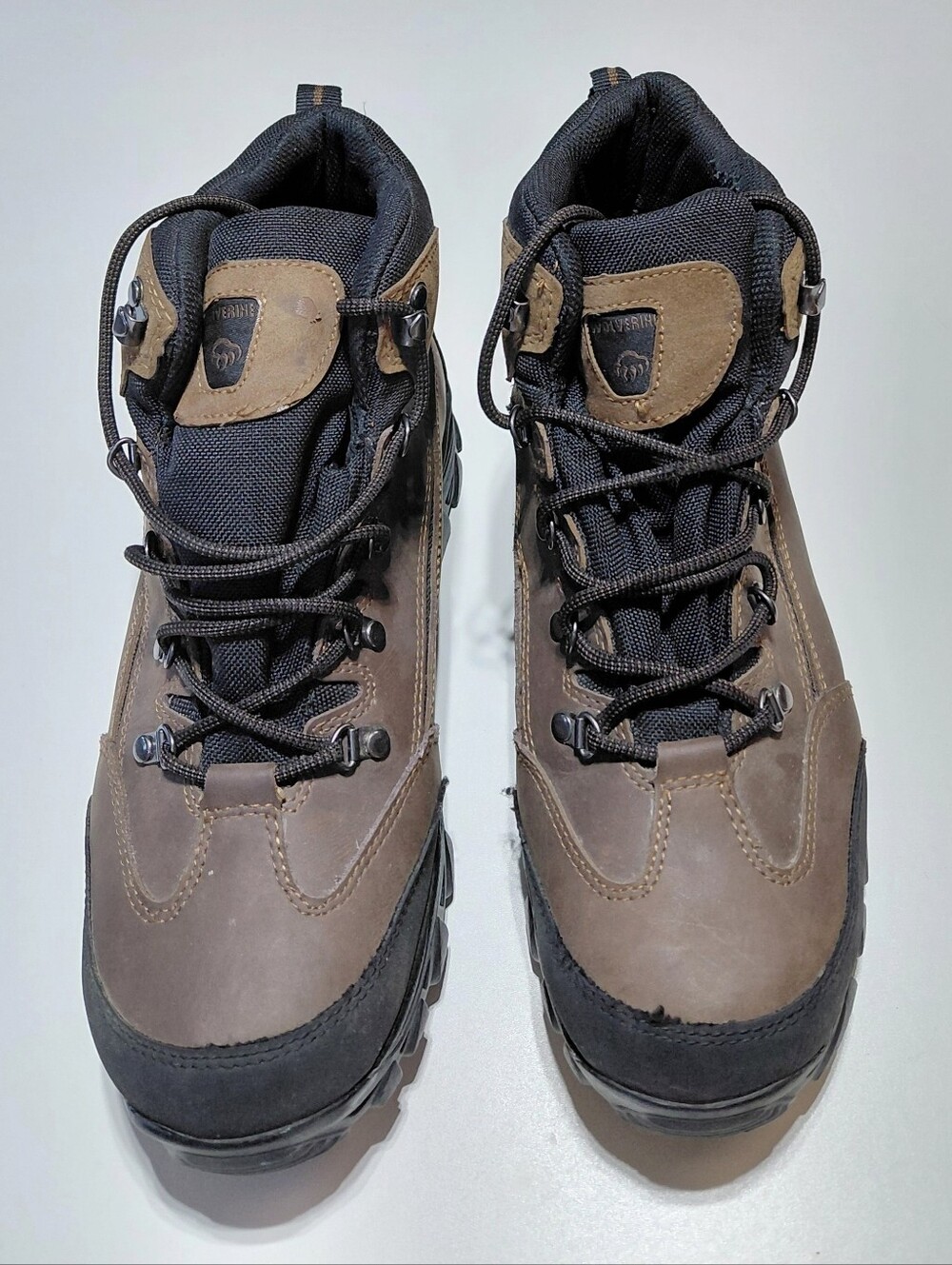 WOLVERINE Men's Spencer Brown and Black   Leather Hiking Boots  Size 10.5EW